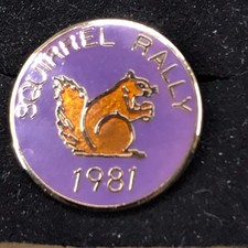 1981 Squirrel Rally motorcycle enamel badge