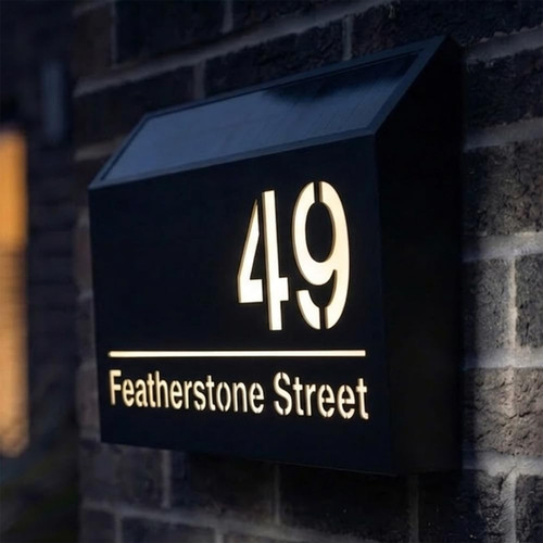 Solar led house number - house, sign