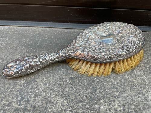 Antique silver brush - antique,