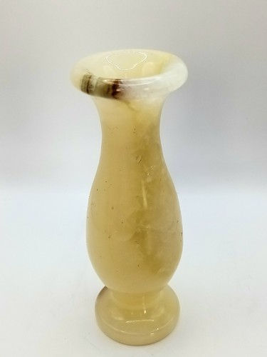 Vintage onyx stone vase heavy - onyx,