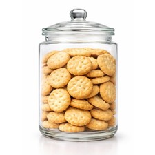 Large glass biscuit jar with - jar,