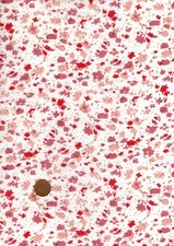 100% Cotton Fabric Lawn Small Floral Red  Pink White  Patchwork Craft