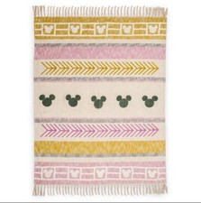 Disney Throw Blanket - Mickey Mouse Homestead - Mickey Mouse Icon - Pink