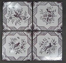 French Sepia Tiles-Birds-Set