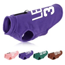 Personalised Warm Dog Vest Sweater Winter Puppy Pullover Jacket & D-Ring Leash