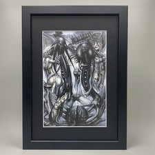 H.R. GIGER FRAMED ART. SCI-FI BIOMECH TRIPTYKON