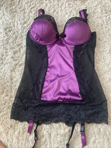 Satin lace lovehoney basque - satin,