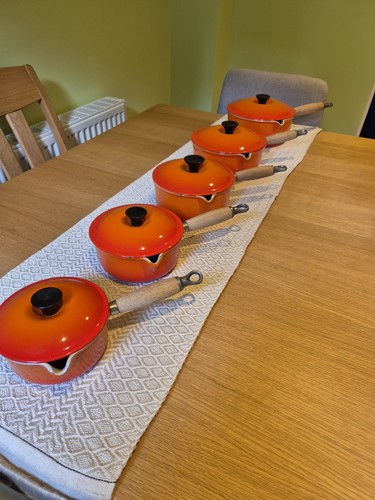 Creuset cast iron saucepans - cast,