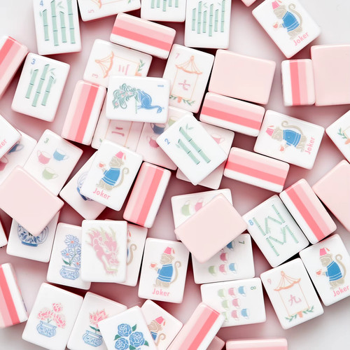 Pink teacup american mahjong - teacup,