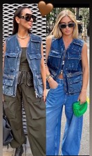 Zara QUILTED DENIM JACKET Bnwt