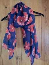 Navy/red  Poppy Print shawl/scarf. 
