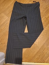 Ladies One 2 Piece Grey And White Stripes Trousers And Blazer Set