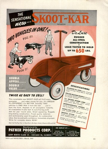 1947 paper toy skoot kar - toy,