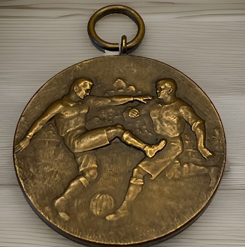 Vintage brass soccer - vintage, medal