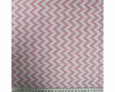 Bulk 5m Chevron Pink Polycotton Fabric 112cm Sewing Dress Curtain Tablecloth