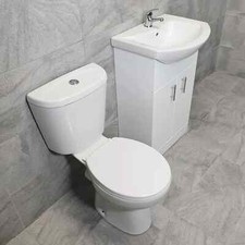 550mm Bathroom Vanity Basin Sink Unit and Toilet Suite Set Ensuite Cloakroom