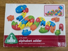 Wooden Alphabet Adder Numbers and Letters Toddler Learning Puzzle Toy by ELC