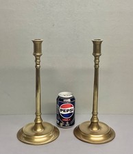 Fine Pair Of Late 18th C. 12.5" Georgian Cast Brass Tavern Candlesticks c1770