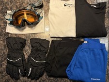 Junior Ski Bundle. Oakley Goggles. Reusch Gloves. 2x Campri Thermal Tops & Pants