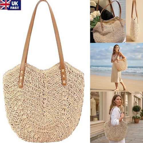 Straw shoulder bag - shoulder, women