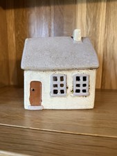 Village Pottery Light Grey House Tea Light Holder