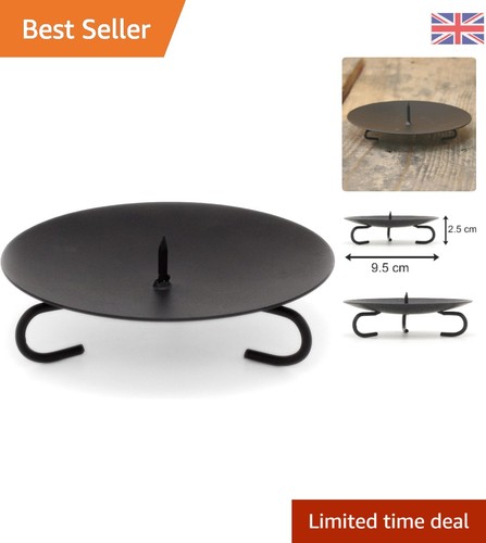 Elegant black metal candle - black,