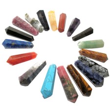 Natural Crystal DT Point Droplet Various Gemstones Handcrafted Vogel Wands