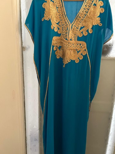 Moroccan kaftan abaya teal - moroccan,