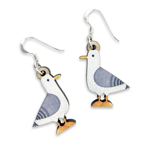 Seagull earrings handmade - earrings.,