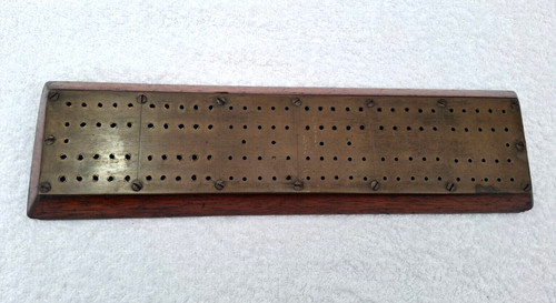 Antique cribbage board wooden - antique,