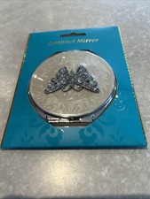 Compact mirror with - with, diamonte