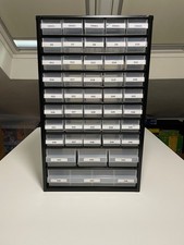 Raaco 44 Storage Cabinet Organiser Clear Multi Draws Tools Craft USED - 126762