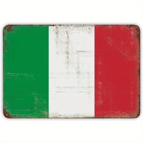 Retro italian flag tin metal - flag,