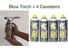 GAS BLOW TORCH + 6x BUTANE / PROPANE GAS CANISTERS 227g - 400ml UN2037 COMPLIANT