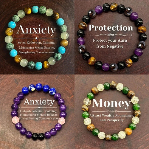 Natural stone luck bracelet - natural,