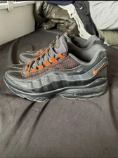 nike air max 95’s grey, black and orange trainers uk 5