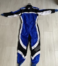 OMP Gokarting Racing Suit Size 42 Blue/Black/White Excellent Condition