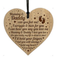 Mummy And Daddy To Be Gift From Bump Engraved Heart Baby Bump Gifts Birthday