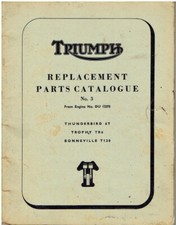 TRIUMPH THUNDERBIRD 6T TROPHY TR6 & BONNEVILLE T120 1965 FACTORY PARTS CATALOGUE