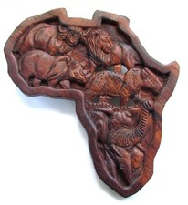Hand Carved Wooden Continent