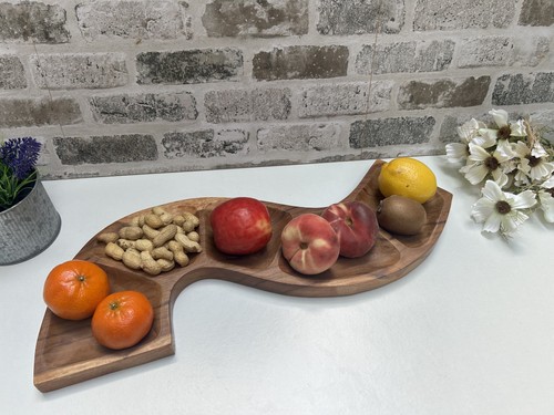 56cm teak wooden snake bowl - 56cm,