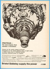 1966 Bristol Siddeley Proteus Hovercraft Powerplant Britannia Aircraft Engine Ad