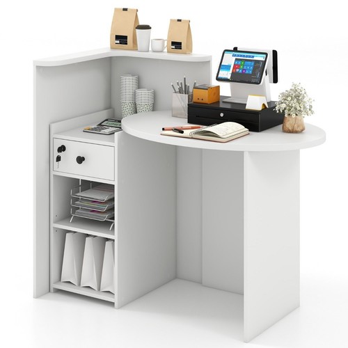 Corner front reception counter - reception,
