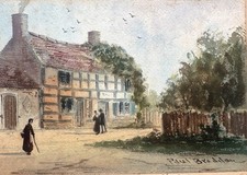 LITTLE NELL HOUSE TONG SHROPSHIRE WATERCOLOUR BY PAUL BRADDON