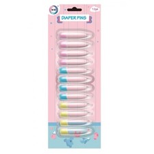 12 BABYNAPPY PINS ASSORTED