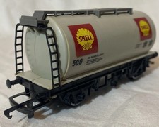 Hornby R020 R715 Shell Oil Tanker Wagon 500 Grey OO Gauge GC  