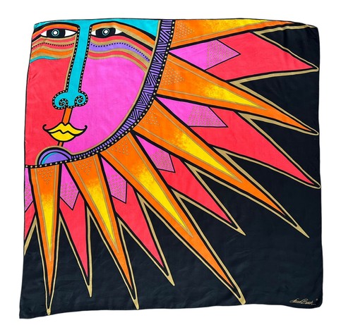 Vintage silk scarf laurel - scarf,