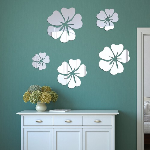 Flower decal mirror wall - decal,