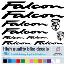 Falcon bike labels / decals / stickers, 5+ years external quality (25 pack)