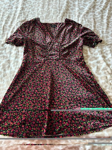 Topshop black floral velvet - black,